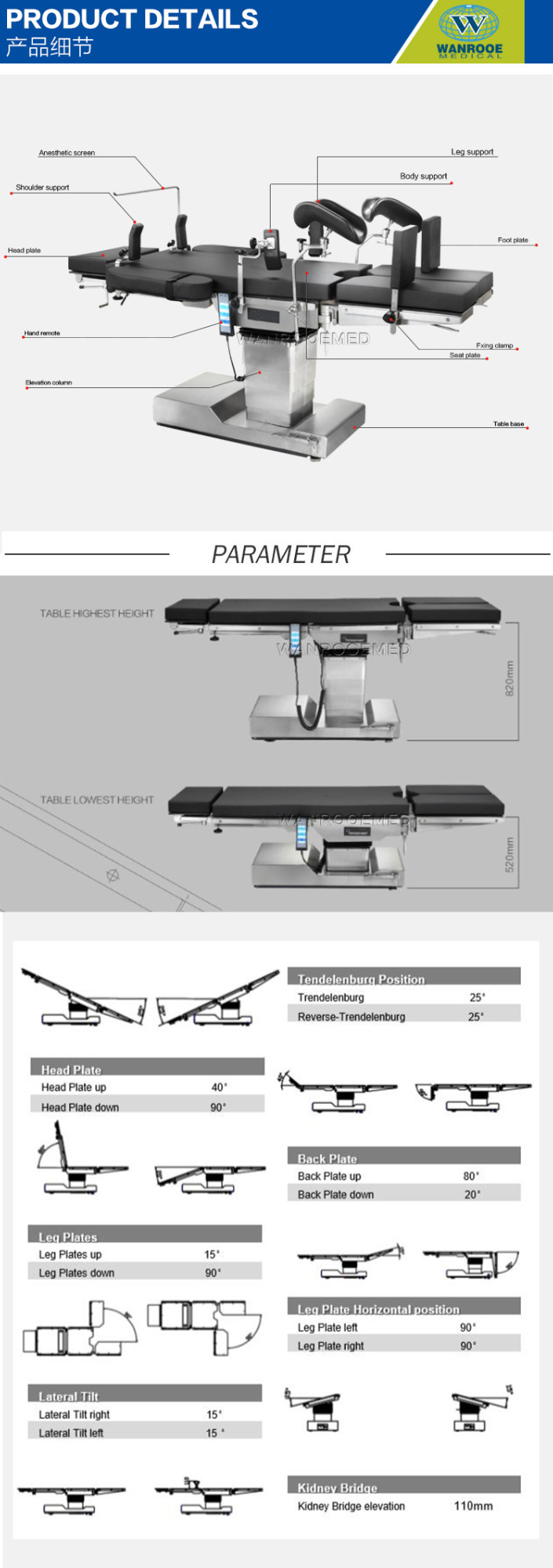 neuro table, surgical operation table