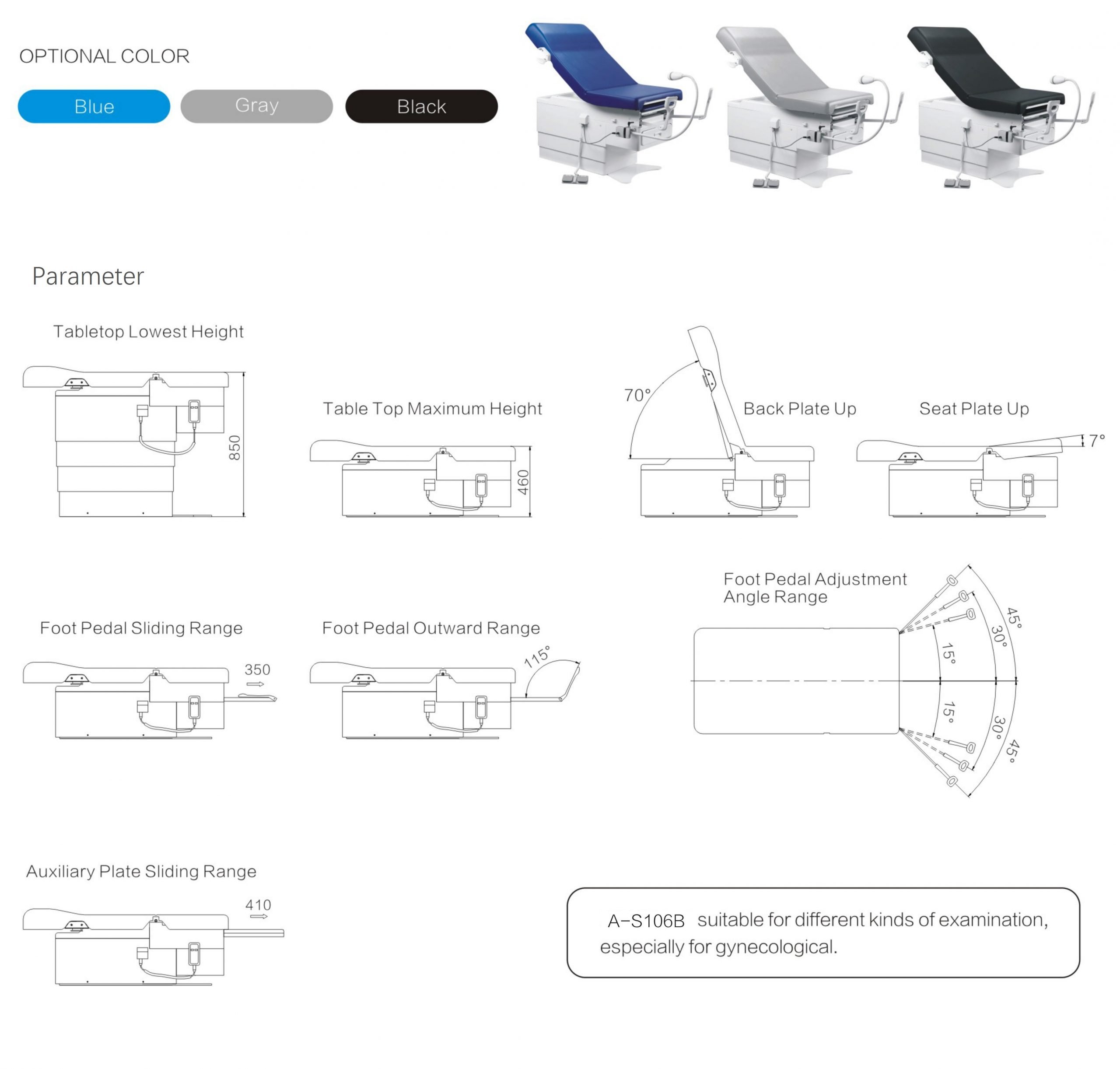 adjustable height exam table,medical exam table,gynecology table,adjustable exam table,pregnant gyno exam