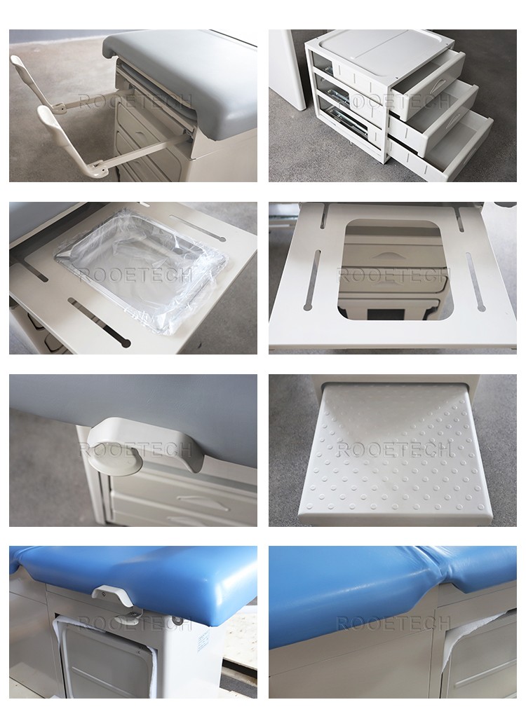 clinic examination bed, medical stirrups exam table