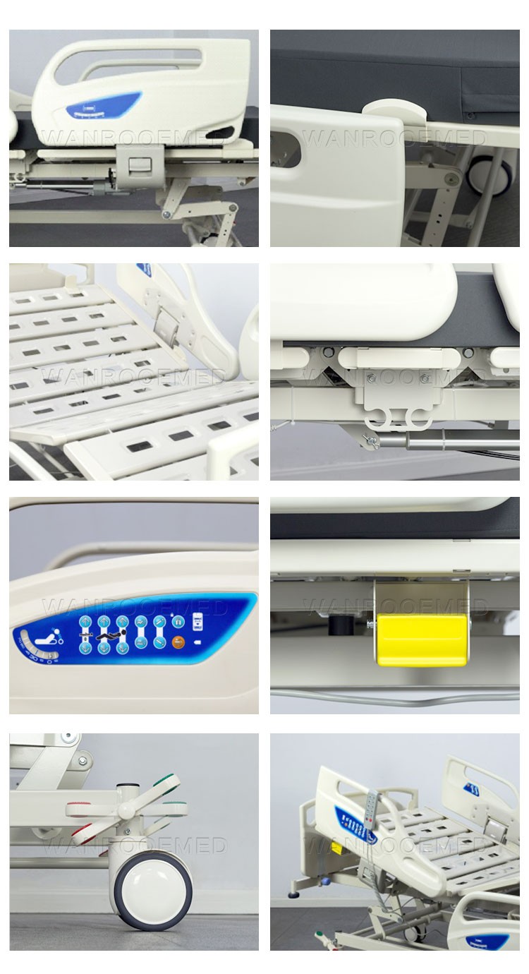 electric bed for patient, clinic beds, fully electric hospital bed, 5 function electric hospital bed, cpr bed
