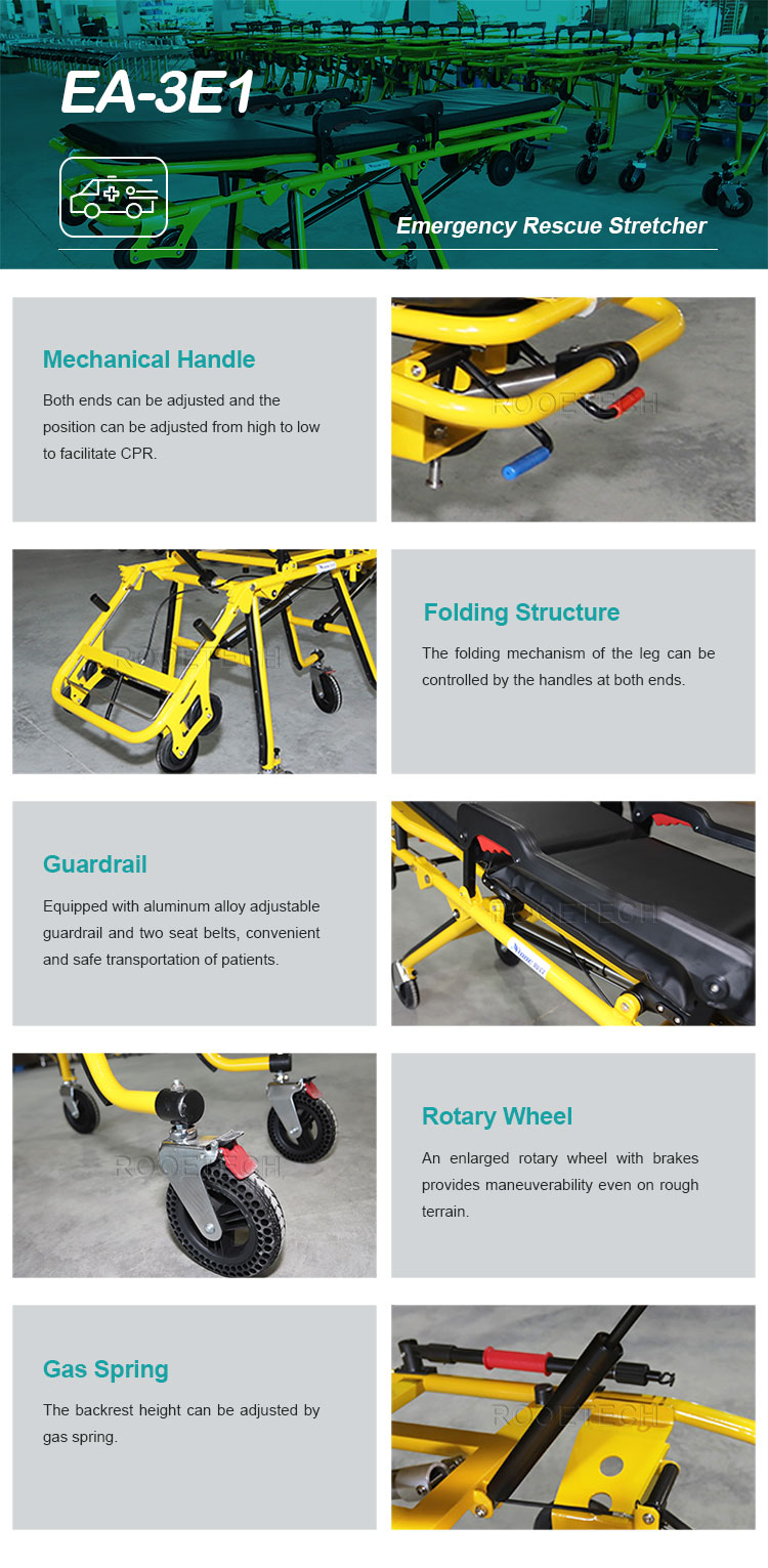 auto loading stretcher, wheeled ambulance stretcher, automatic stretcher