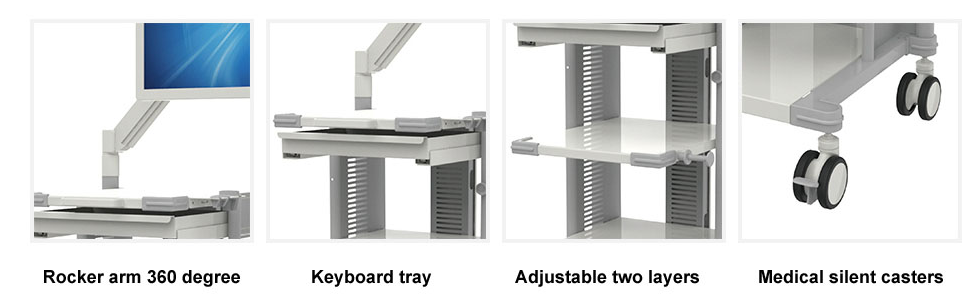 endoscopy procedure carts, endoscopy trolley, endoscopy workstations with scope holders