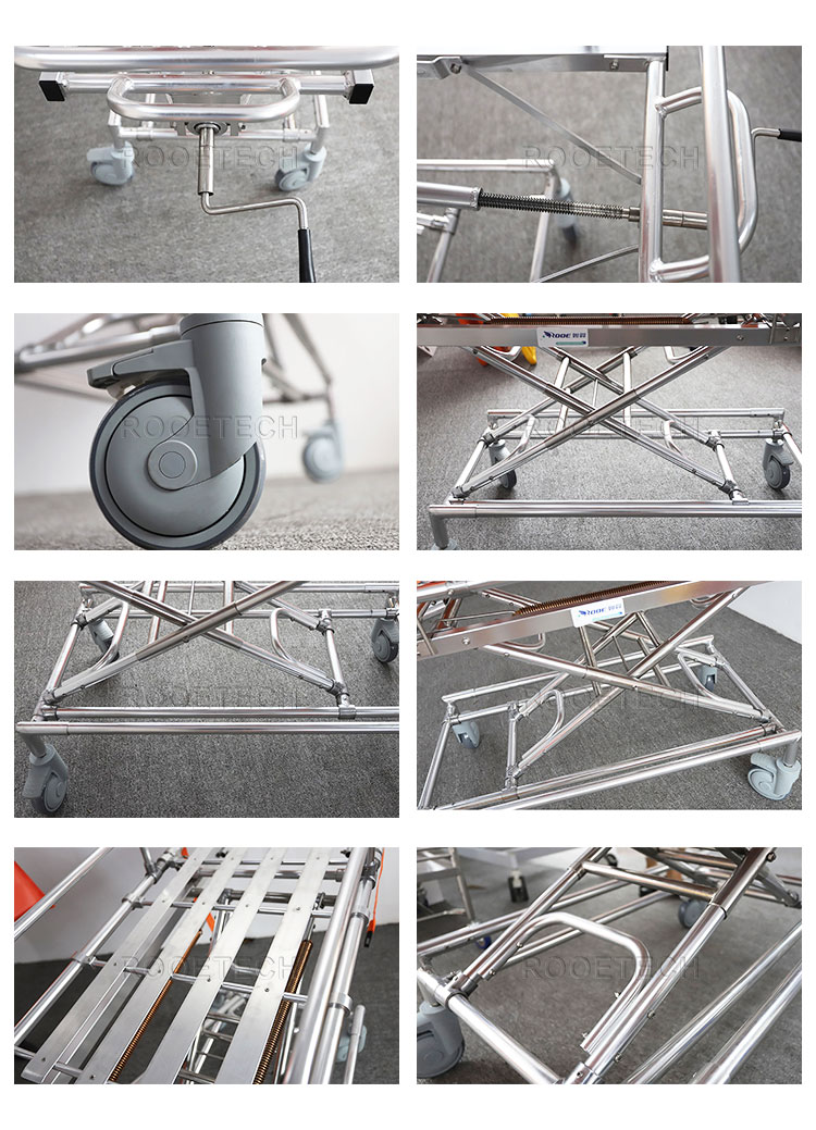 mri safe stretcher,transport gurney,mri compatible stretcher,transfer stretcher trolley