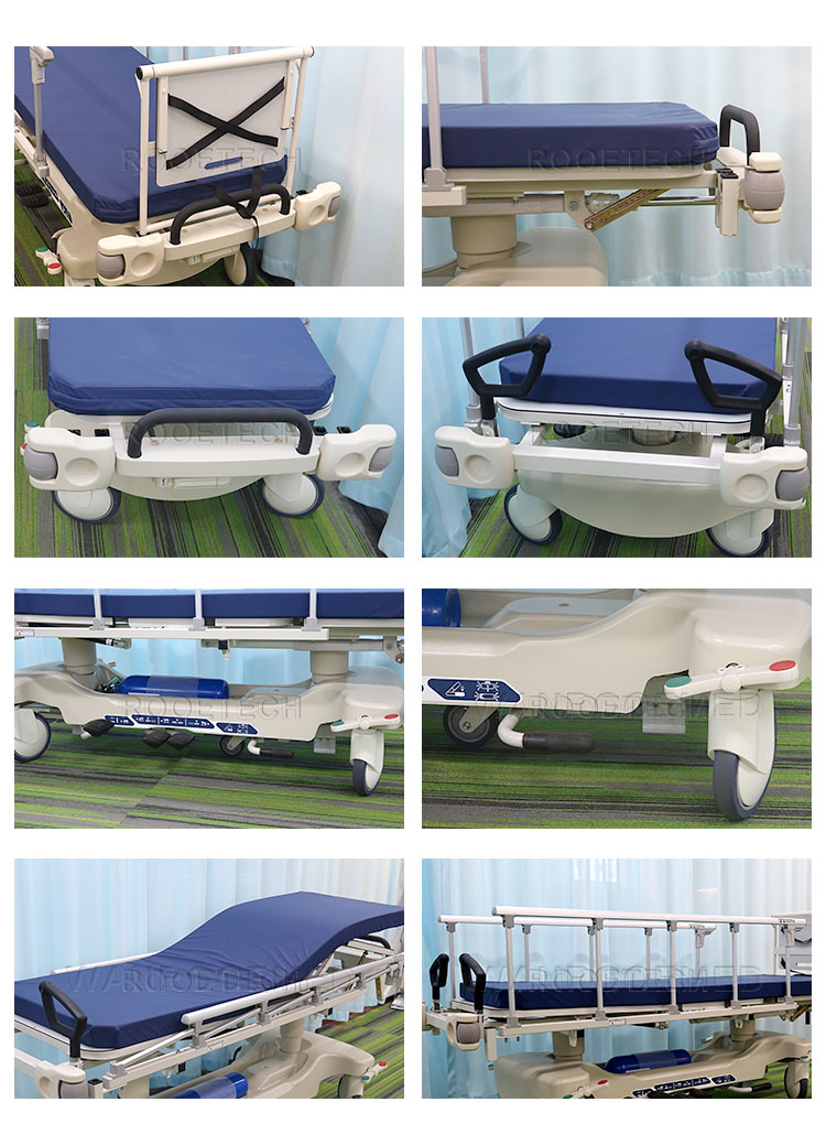 transfer stretcher, stretcher for patient transport, hydraulic stretcher