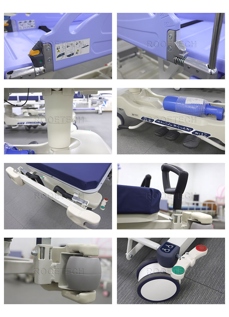 transfer stretcher, stretcher for patient transport, hydraulic stretcher