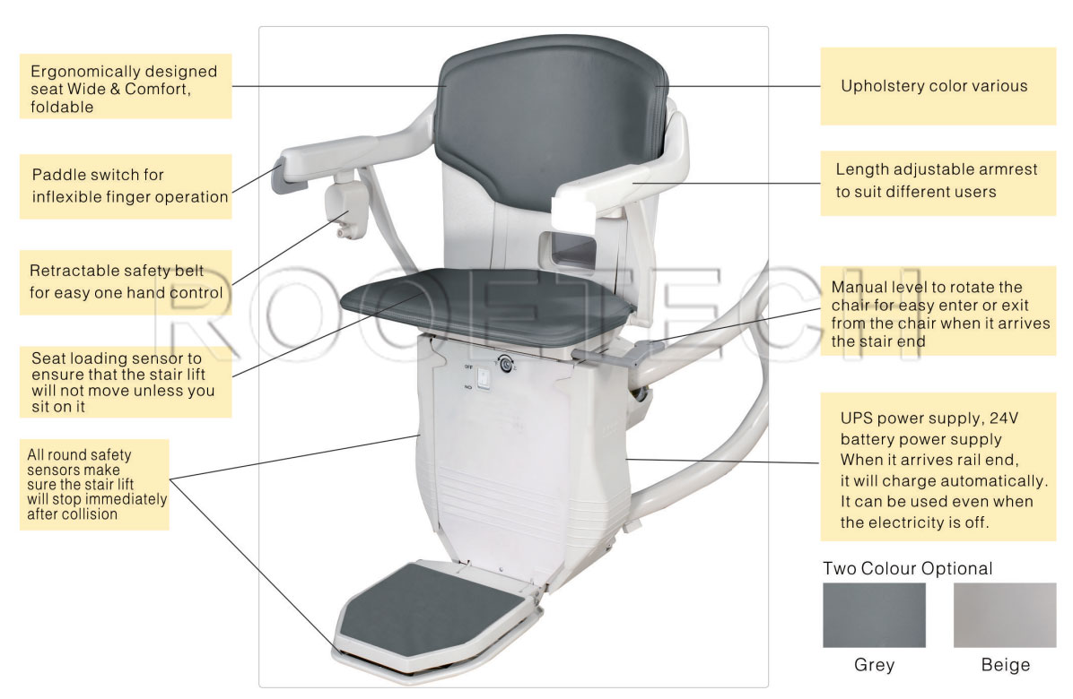 elderly stair chair lift, chair lift for home stairs