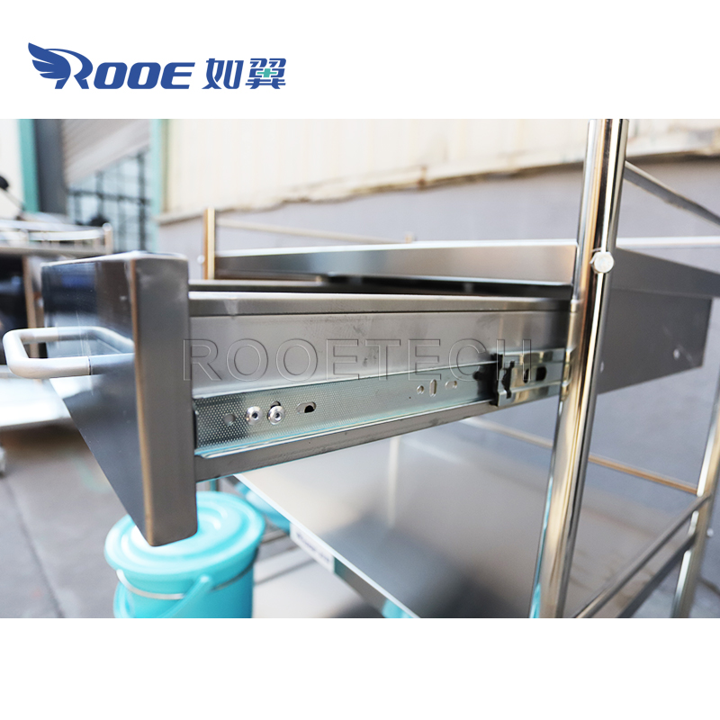 BSS300D2 Stainless Steel Medical Cart Ward Rounds Trolley Multifunction Cart (8).jpg