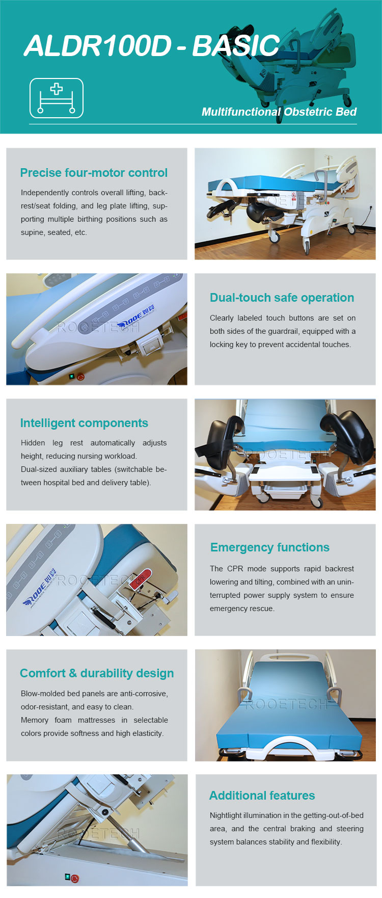 ALDR100D Basic Multifunctional Gynecological Examination Bed Delivery Bed Integrated Bed.jpg