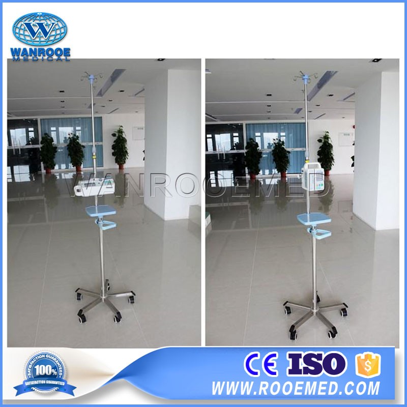 BIV02 Stainless Steel Medical Hospital Adjustable IV Stand Infusion