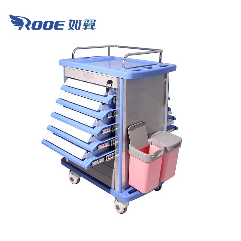 CARE Series Medication Cassette Cart On Wheels Medicine Distribution Trolley