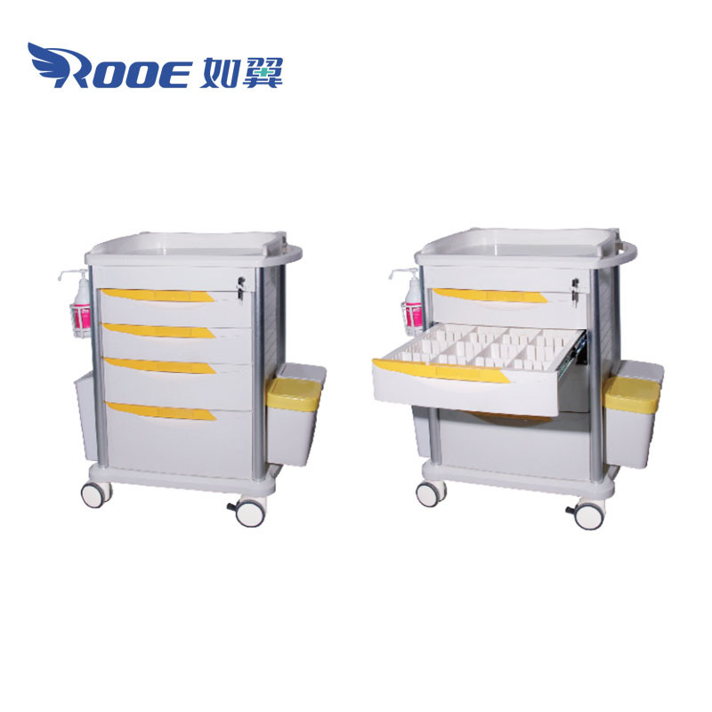 WECARE Series Emergency Drugs Trolley pharmacy Cart Medication Carts With Locks