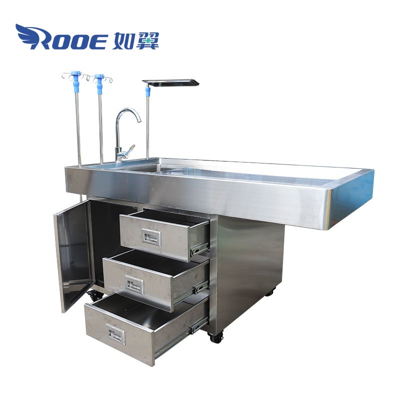 GA2003A8 Large Animal Autopsy Table Stainless Steel Mortuary Dissection Table