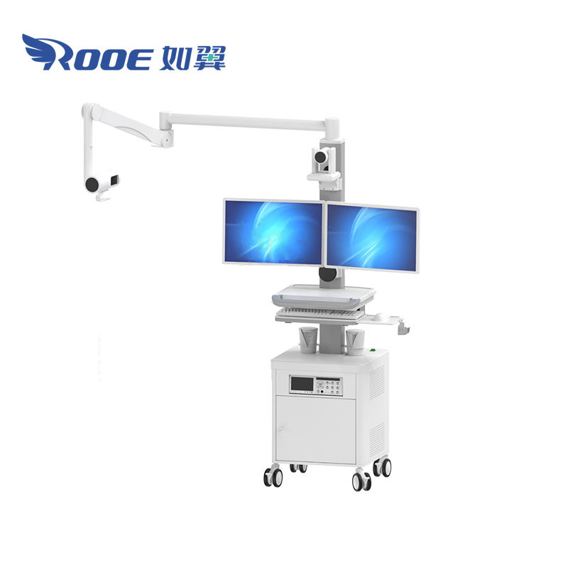 BWT-005A Mobile Telehealth Cart computer Trolley On Wheels Teaching Operating Systems