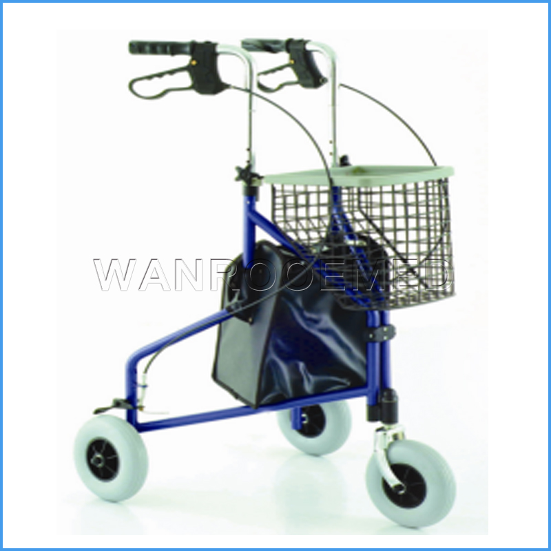 AR05 Rollator ajustable de aluminio del paciente médico de tres ruedas