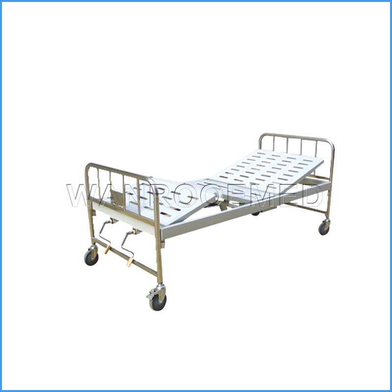 BAM216 de alta calidad portátil ajustable 2 manivelas Manual de acero cama de hospital