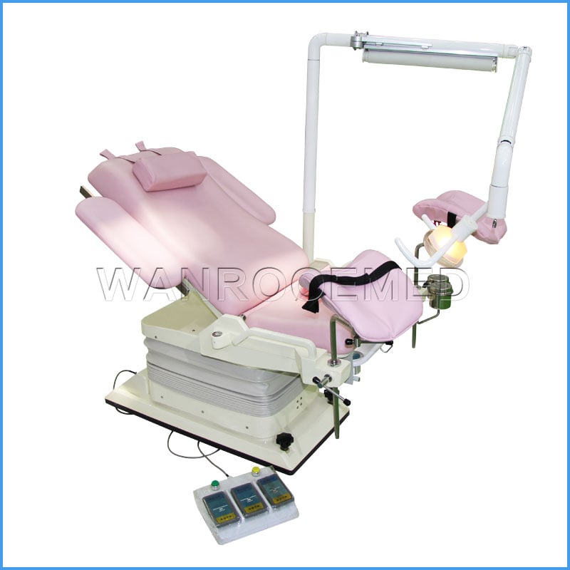 A-S104A Silla de ginecología eléctrica hidráulica Mesa de examen de obstetricia con lámpara