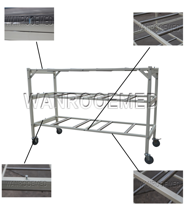 Stain Steel Coffin Rack Cadaver Storage Racks For Funeral Home