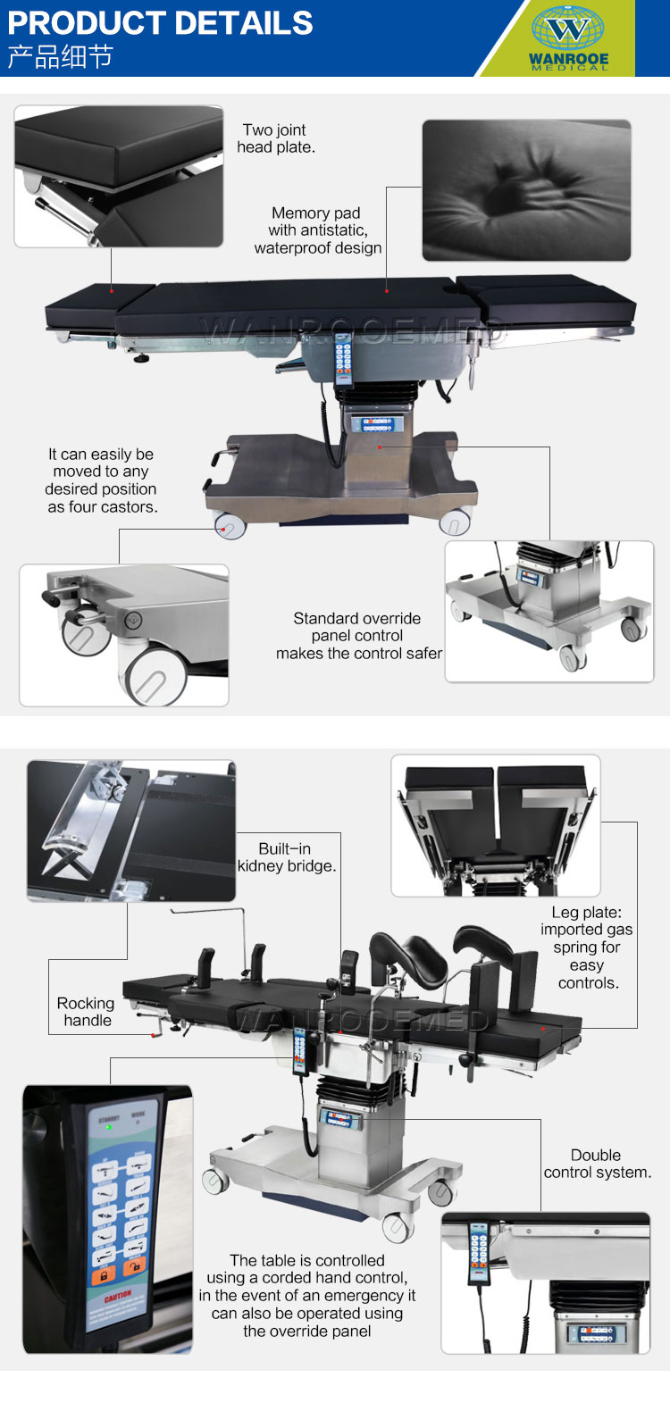 Injection Plate Operating Table Hospital Operating Table Electric Column For General Surgery
