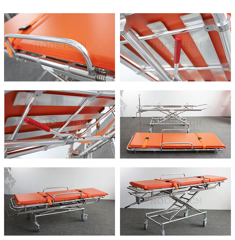 mri safe stretcher,transport gurney,mri compatible stretcher,transfer stretcher trolley