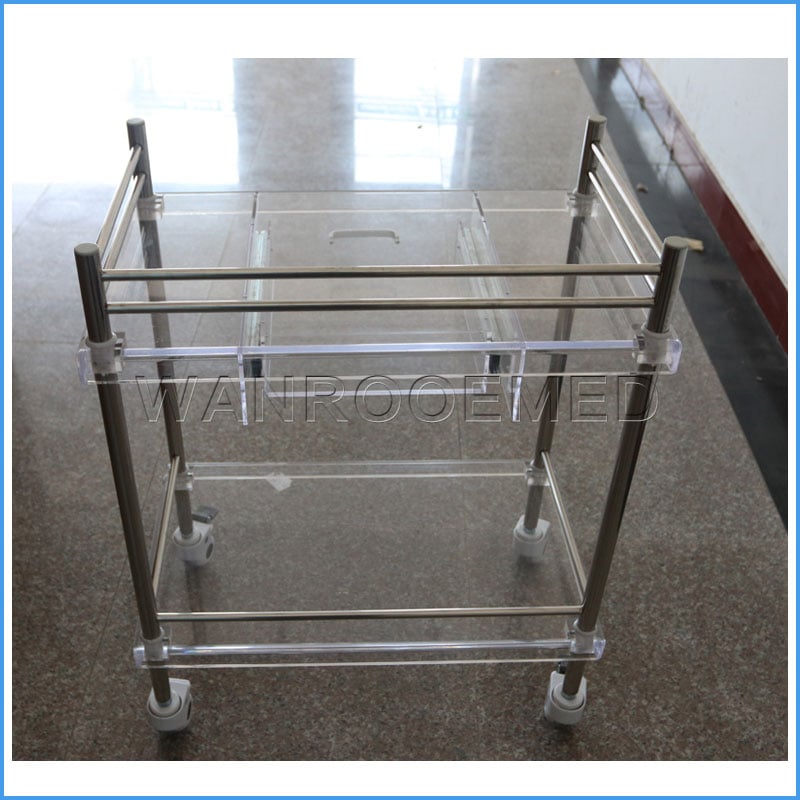 BSS200E Hospital Clinic Nursing Medical Stainless Steel Trolley 