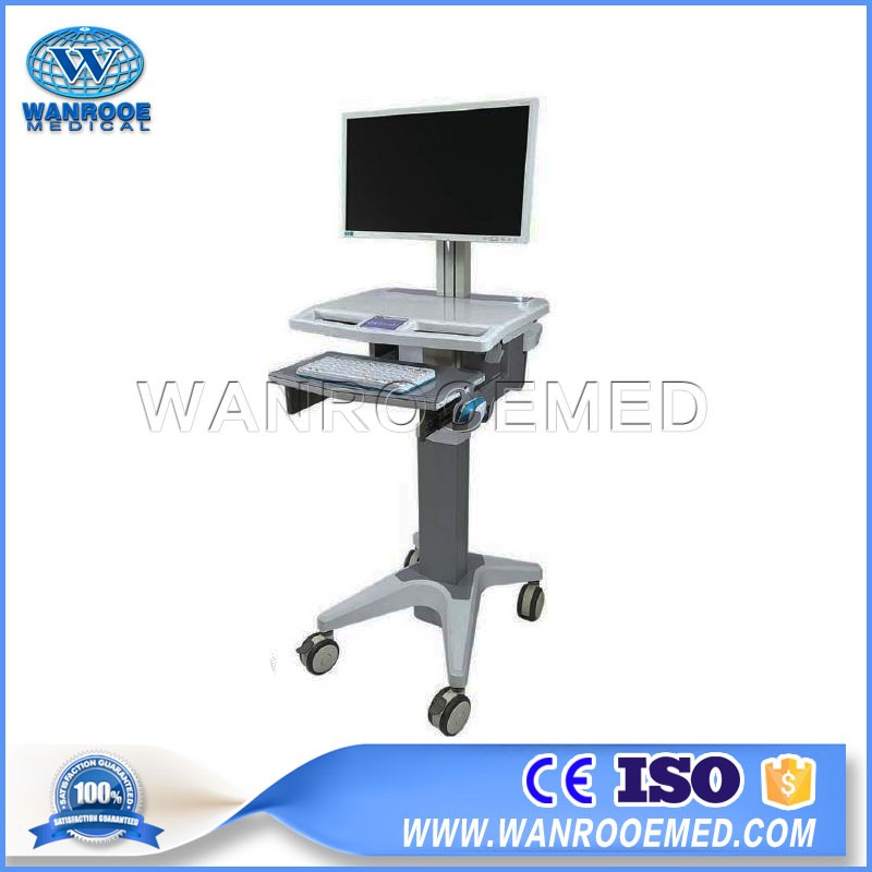 BWT-001B Hospital Mobile Doctor Simple All-in-one Computer Workstation Cart With Laptop Cabinet 