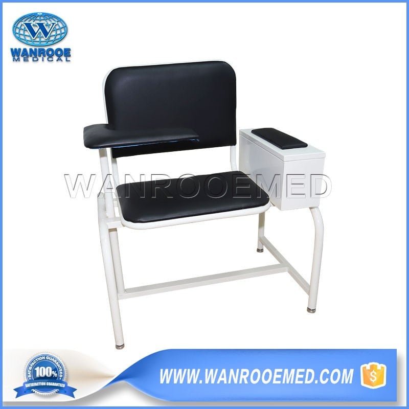 BXD103 Hospital Medical Extra Wide Padded Blood Drawing Chair With Padded Flip Arm & Drawer