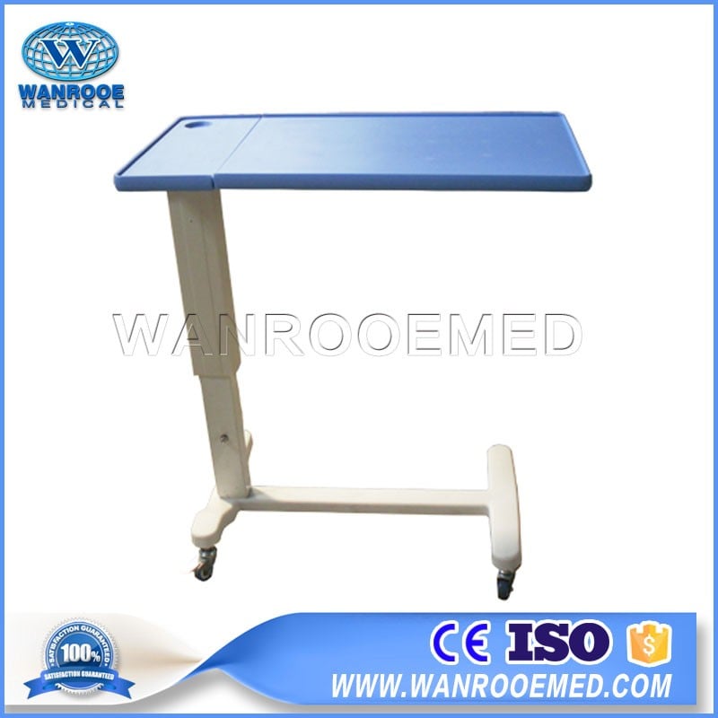 BDT001G Hospital Adjustable Over Bed Table Bedside Table With Wheels 