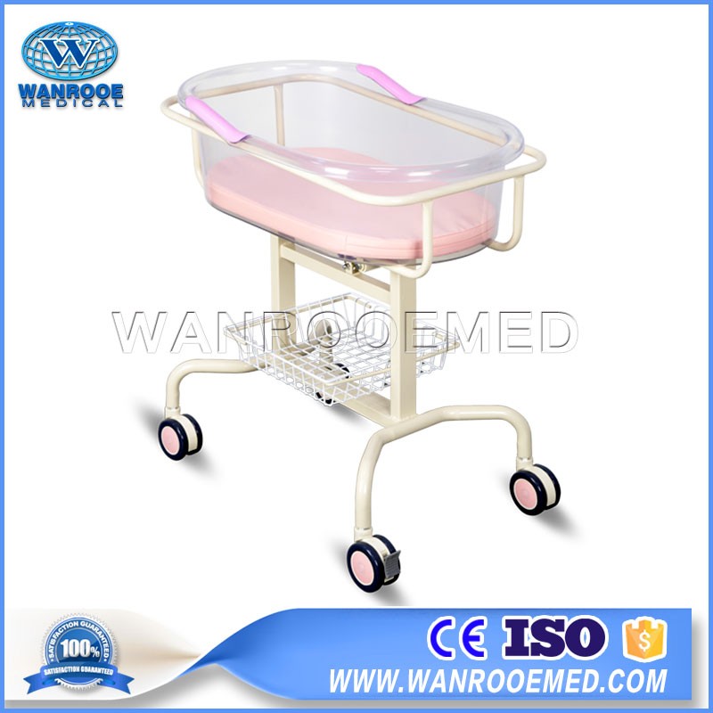 BBC002A Hospital Transport Infant Bed ABS Movable Nursing Newborn Baby Bed