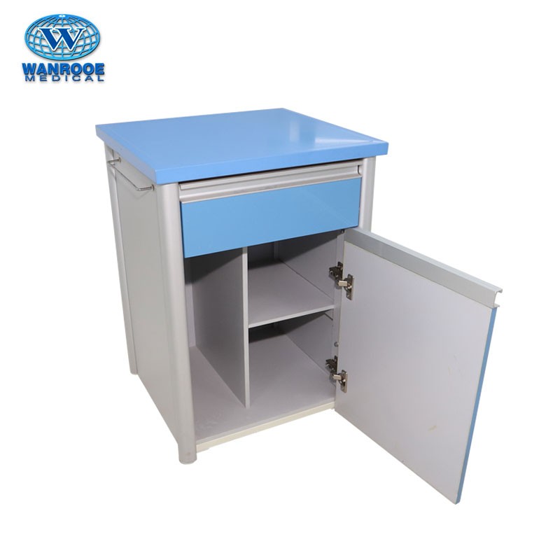 BC010D Medical Bedside Table Stainless Steel Panel Cabinet
