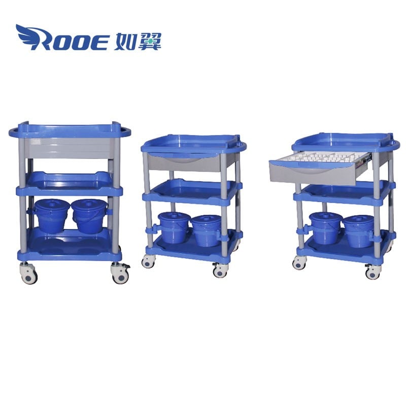 CARE Series Clinical Trolley With Drawers Medical Utility Cart Injection Trolley