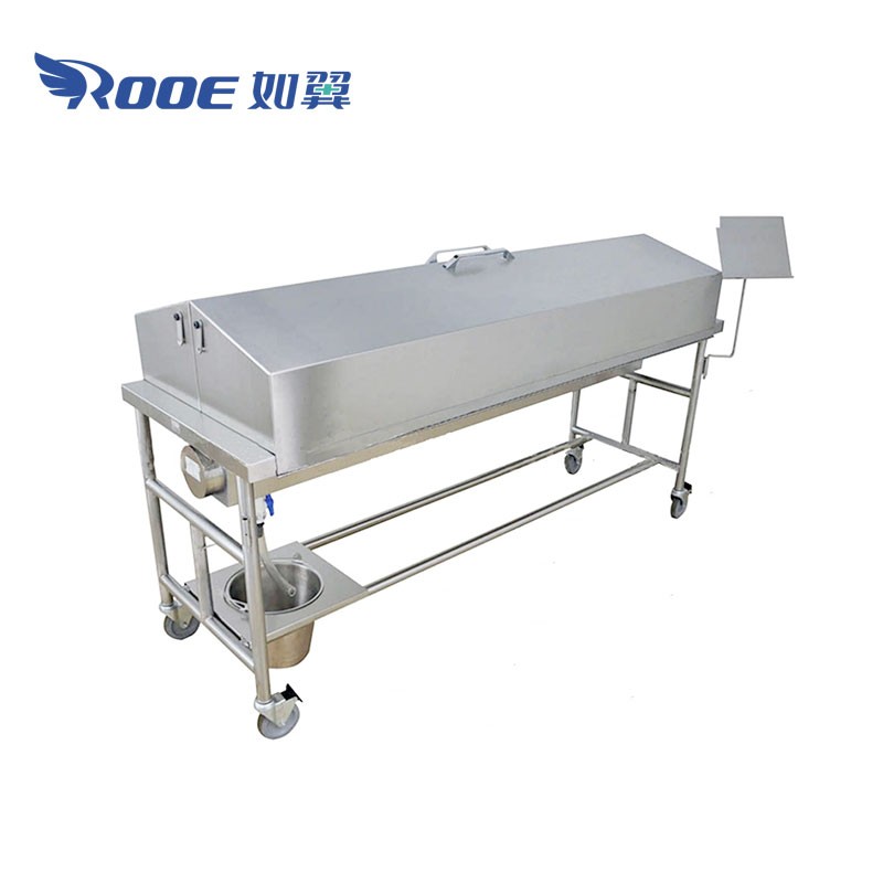 Morgue Trolley Stainless Steel Autopsy Table Cadaver Transport Carts 