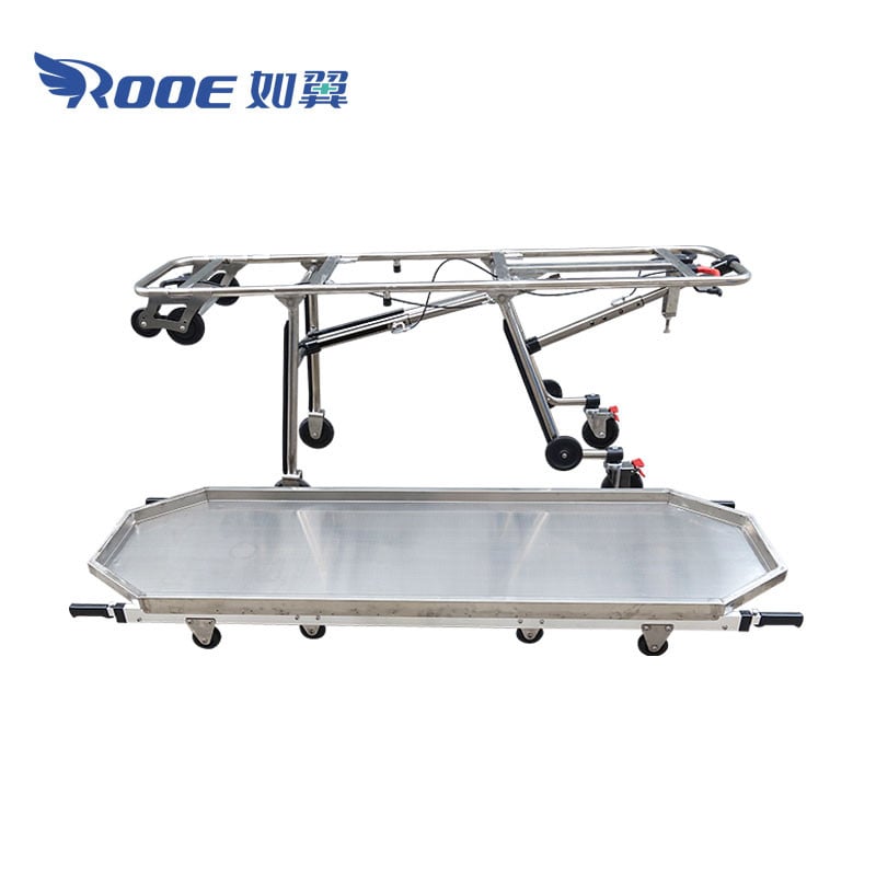 EA-3B1 Plus Mortuary Cot With Morgue Body Trays Crematory Supplies