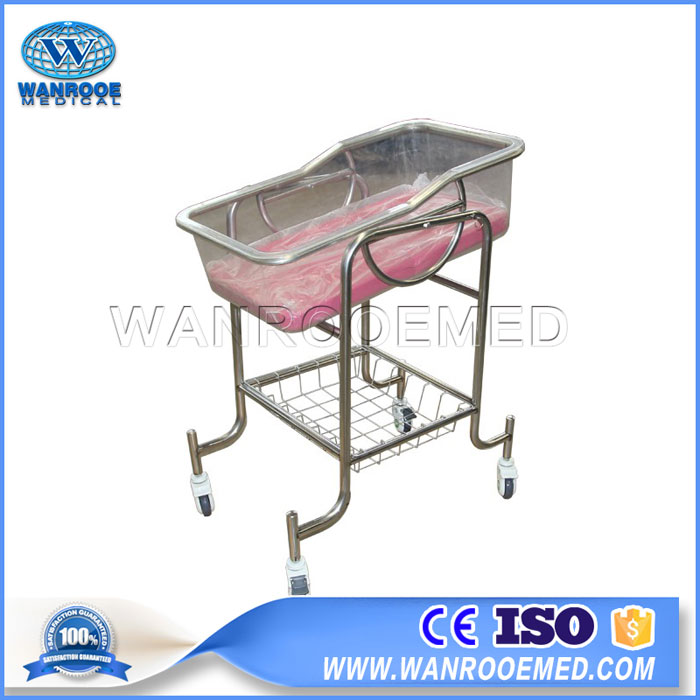 BBC005 Full Stainless Steel Baby Cot Baby Cribs Pediatric Hospital Bed