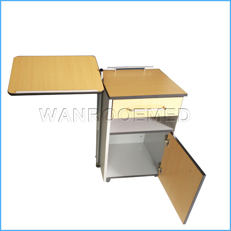 Armario de cabecera de madera del armario de la cabecera de los muebles del hospital BC010E con la tabla ajustable de la altura