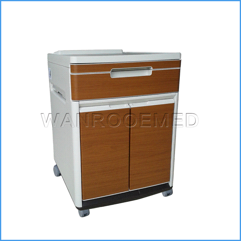 BC013 Hospital Bedside Cabinet Medical Wooden Bedside Table Color Night Stand