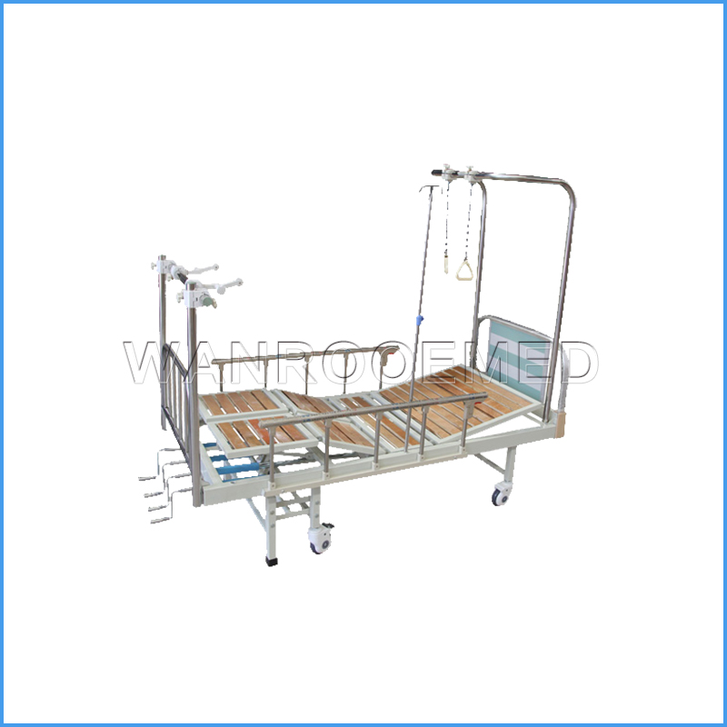 BAM400G hospital ajustable cuatro manivelas doble brazo manual de tracción cama ortopédica
