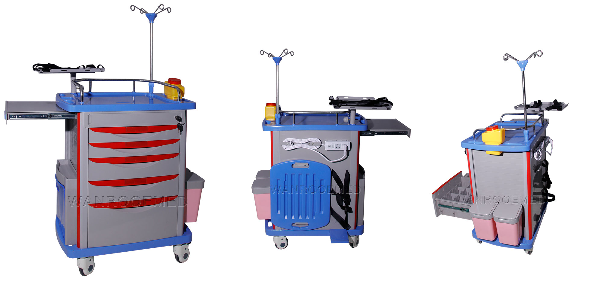 hospital crash cart,medical trolley,crash cart trolley,icu crash cart,nursing crash cart