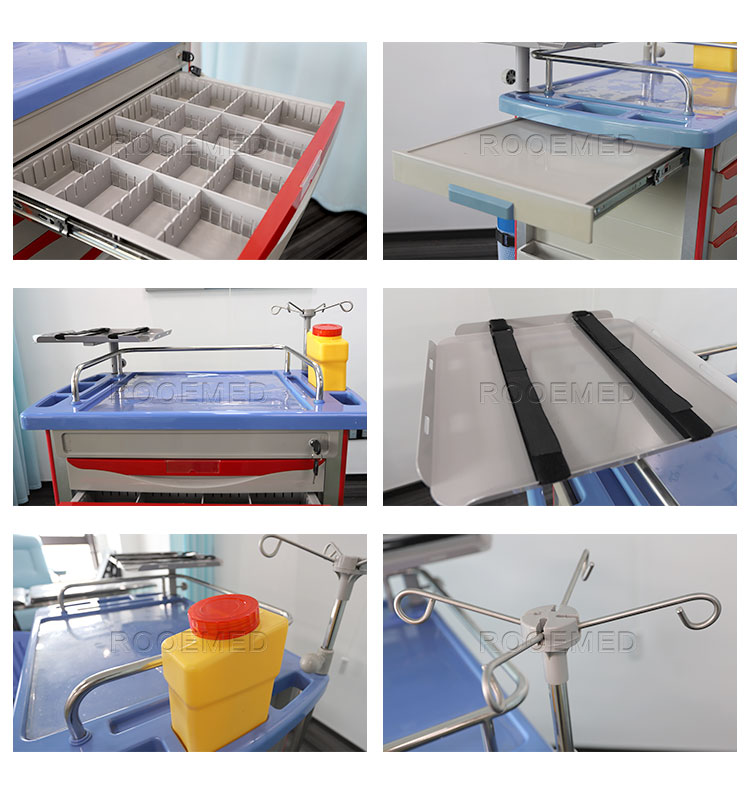 hospital crash cart,medical trolley,crash cart trolley,icu crash cart,nursing crash cart