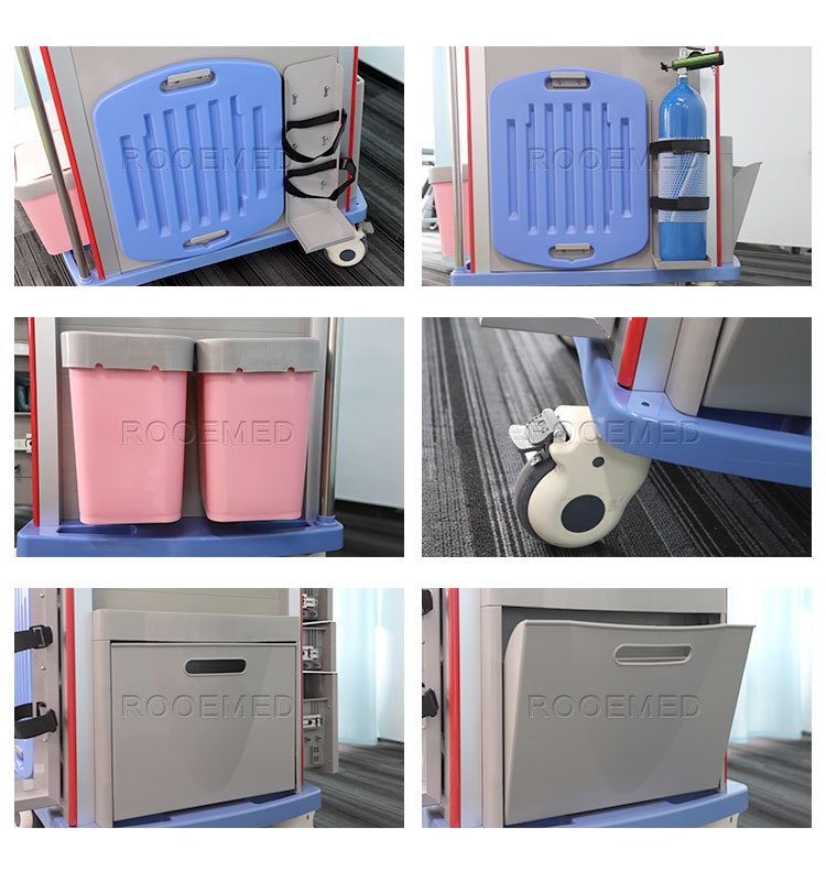 hospital crash cart,medical trolley,crash cart trolley,icu crash cart,nursing crash cart