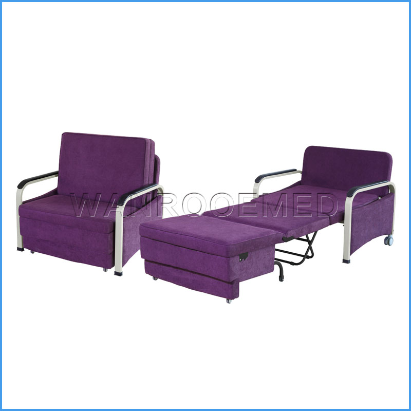 BHC001L Metal Attendant Chair For Patient Sleeping