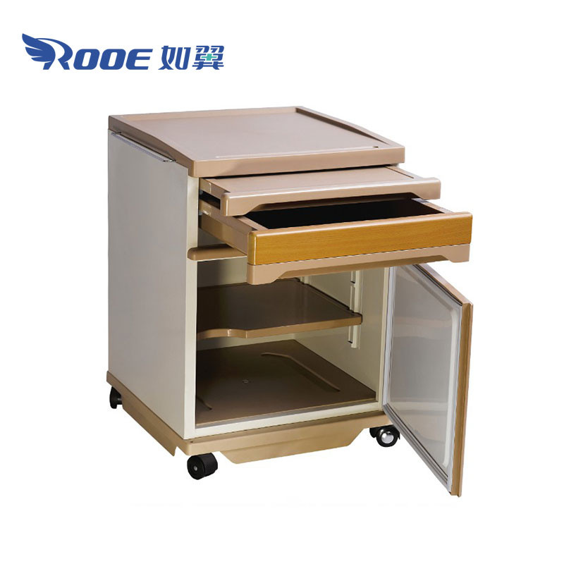 BC009 Medical Bedside Tables On Casters Hospital Nightstand