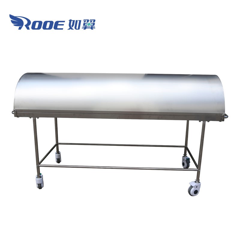 GA201B Stainless Steel  Embalming Table Mortuary Trolley Cadaver Transport Carts