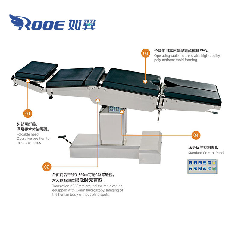 AOT303A General Stainless Steel Surgery Table Electro OT Table Surgical Bed