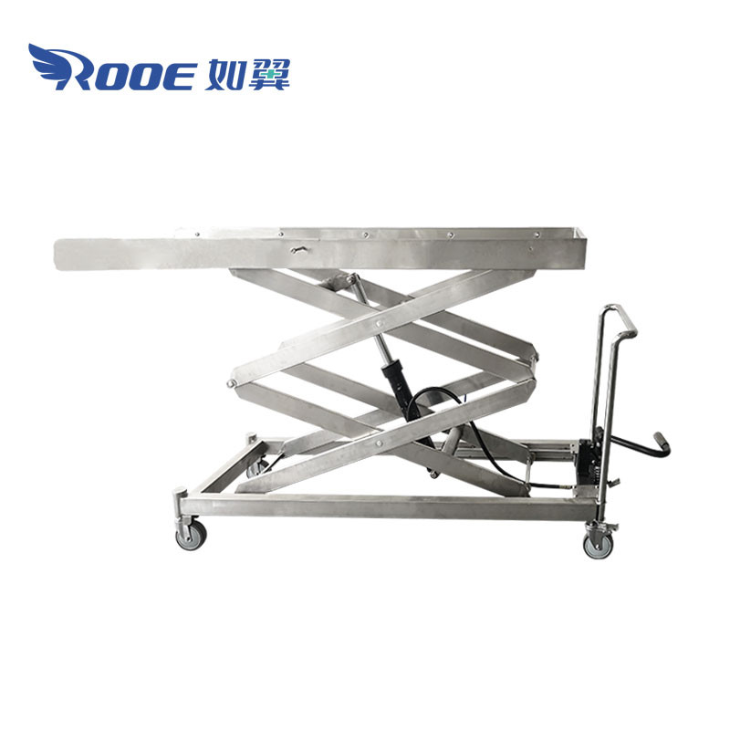 GA500A Dead Body Mortuary Scissor Lifting Equipment Trolley Coffin Lift